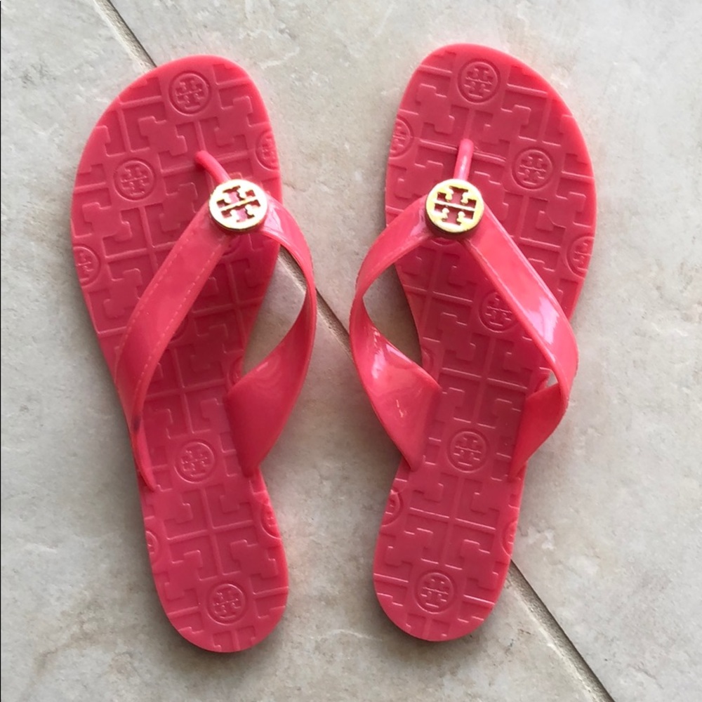 Tory Burch pink jelly thong sandals